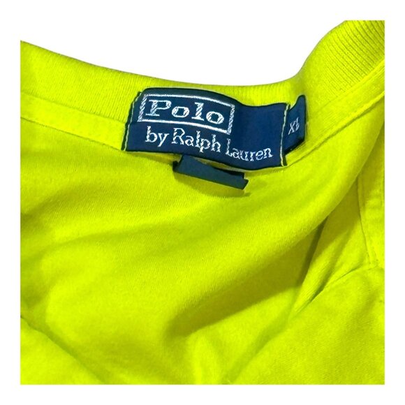 Ralph Lauren Polo Shirts Mens XL Blue & Bright Yellow Cotton Lot 2 Short Sleeve - Picture 3 of 11